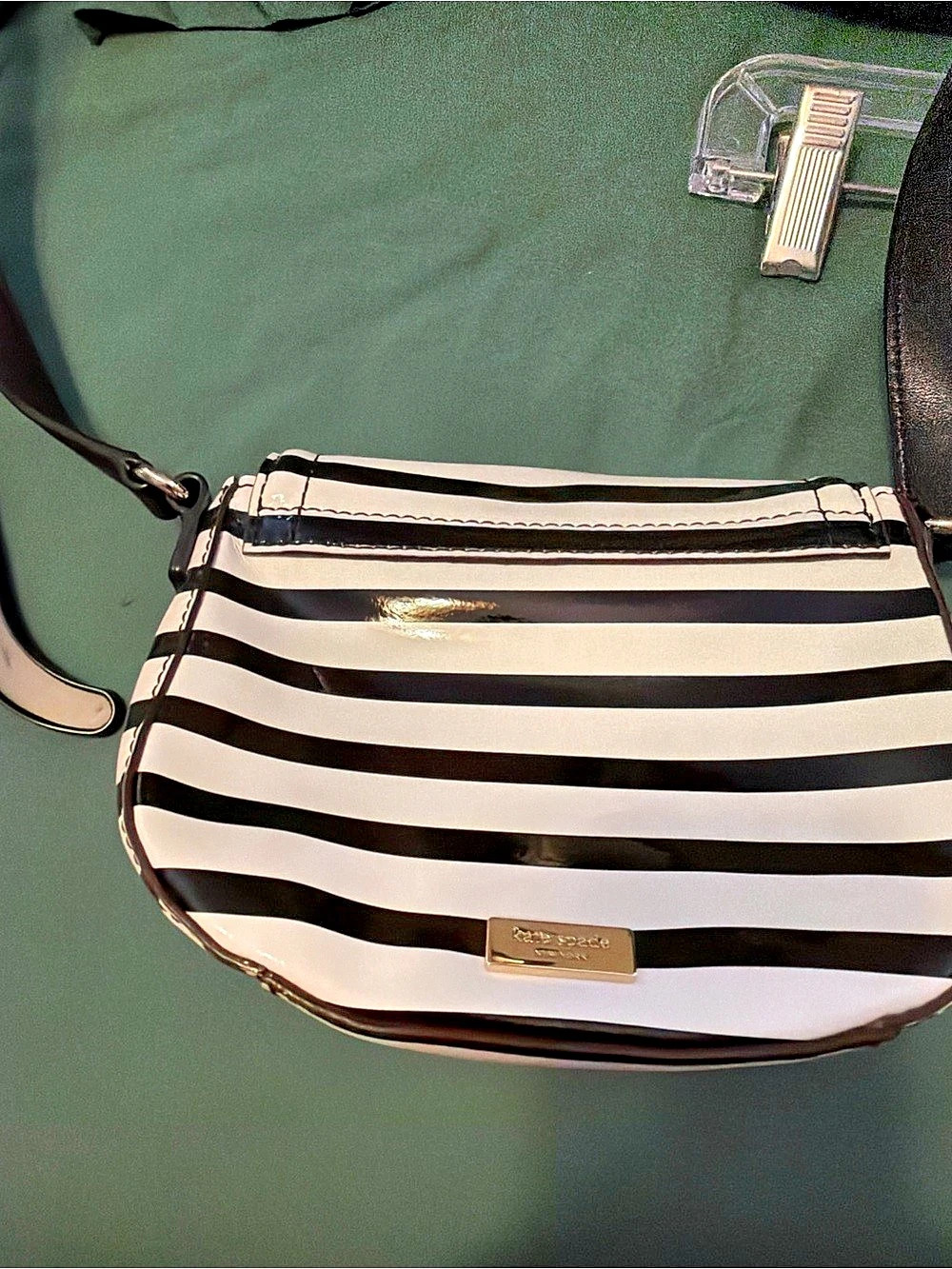 Kate Spade Striped Crossbody in Black & White